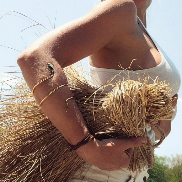 Bisjoux Jewelry - Brass Snake serpent arm band armlet cuff bracelet